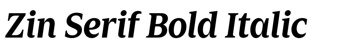 Zin Serif Bold Italic